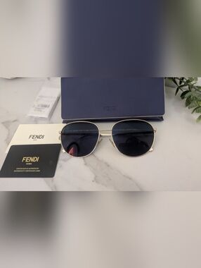 Authentic Fendi Monogram Mirrored Logo  Sunglasses